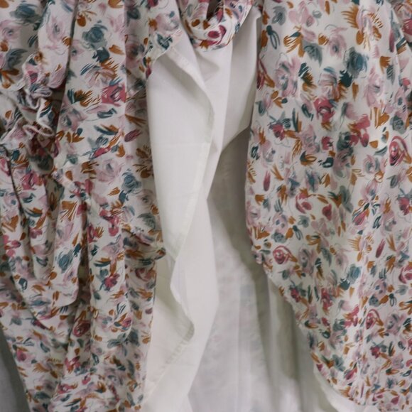 MIKAROSE Floral Cottage Maxi Dress Size Small Romantic Tiered Long Sleeve - Picture 12 of 16